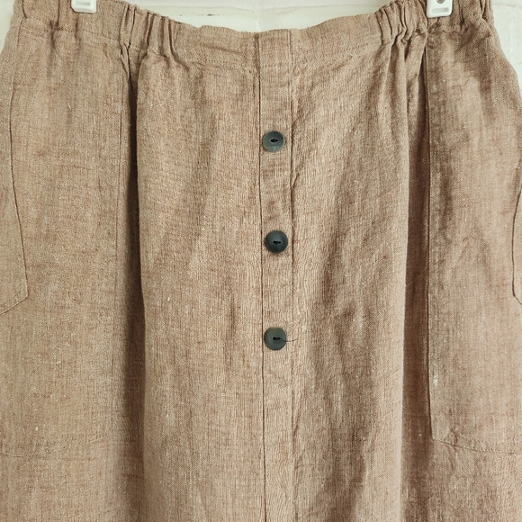 Vintage Flax Angelheart Skirt NOS With Tag  Brown Midi Modest Size L - Picture 2 of 9
